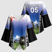 Custom New Zealand Lawn Bowls Kimono Sleeve Blouse Unique Style