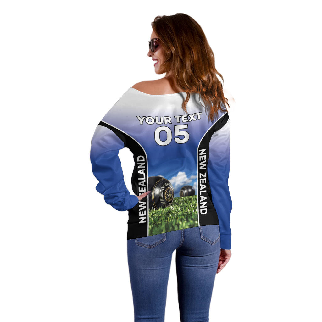 Custom New Zealand Lawn Bowls Off Shoulder Sweater Unique Style