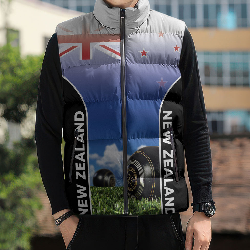 Custom New Zealand Lawn Bowls Sleeveless Puffer Jacket Unique Style