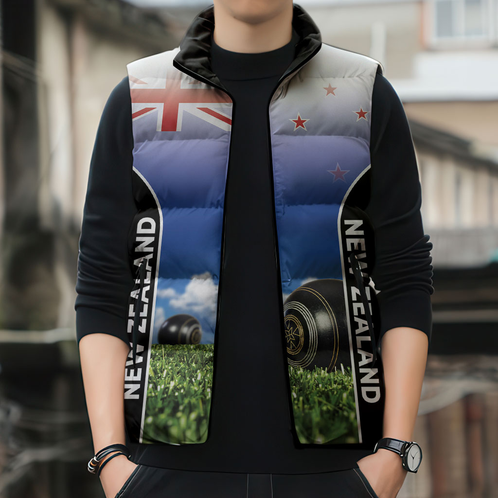 Custom New Zealand Lawn Bowls Sleeveless Puffer Jacket Unique Style