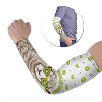 New Zealand Funny Woolly Kiwi Sheep Arm Sleeves LT05 Set of 2 White - Polynesian Pride