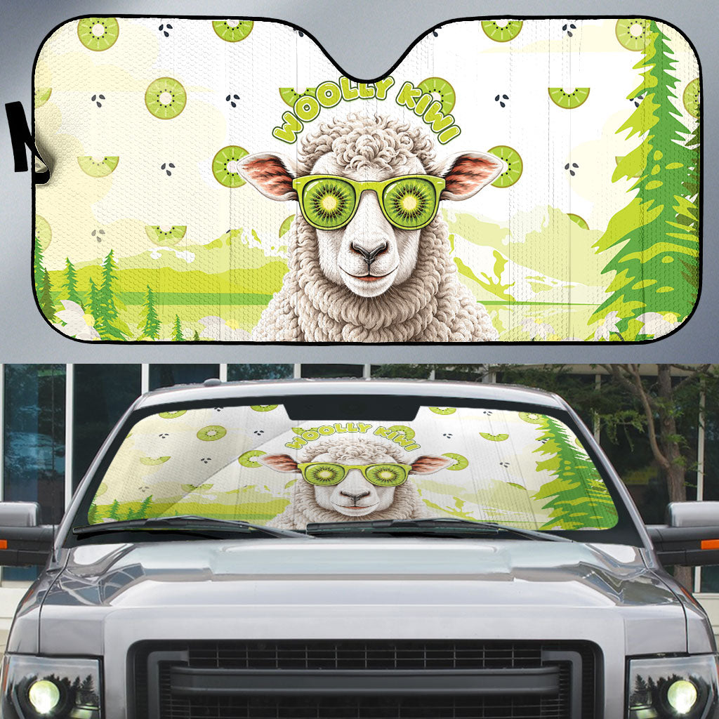 New Zealand Funny Woolly Kiwi Sheep Auto Sun Shade