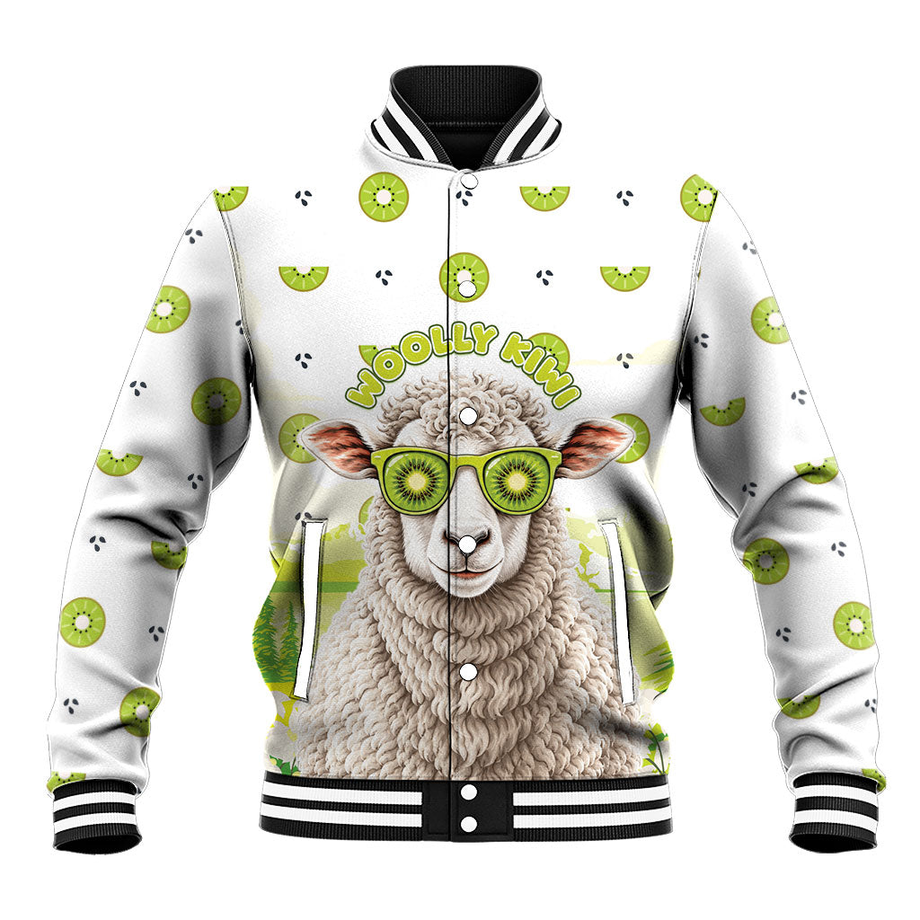 New Zealand Funny Woolly Kiwi Sheep Baseball Jacket