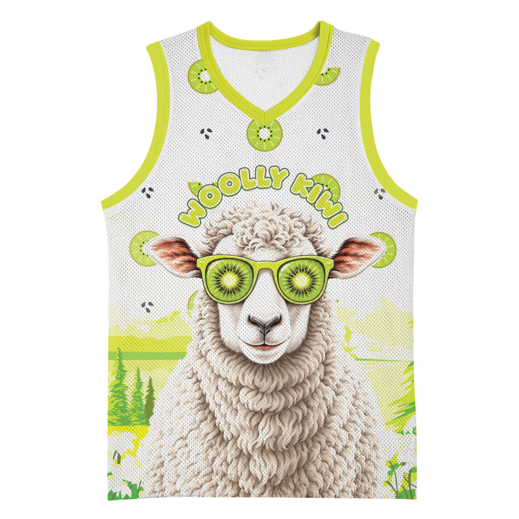 New Zealand Funny Woolly Kiwi Sheep Basketball Jersey LT05 Unisex White - Polynesian Pride