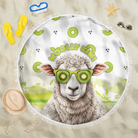 New Zealand Funny Woolly Kiwi Sheep Beach Blanket