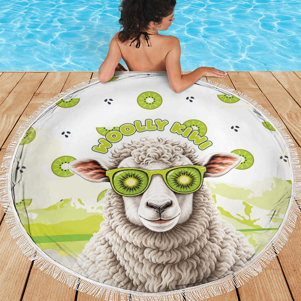 New Zealand Funny Woolly Kiwi Sheep Beach Blanket