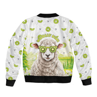 New Zealand Funny Woolly Kiwi Sheep Bomber Jacket