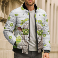 New Zealand Funny Woolly Kiwi Sheep Bomber Puffer Jacket