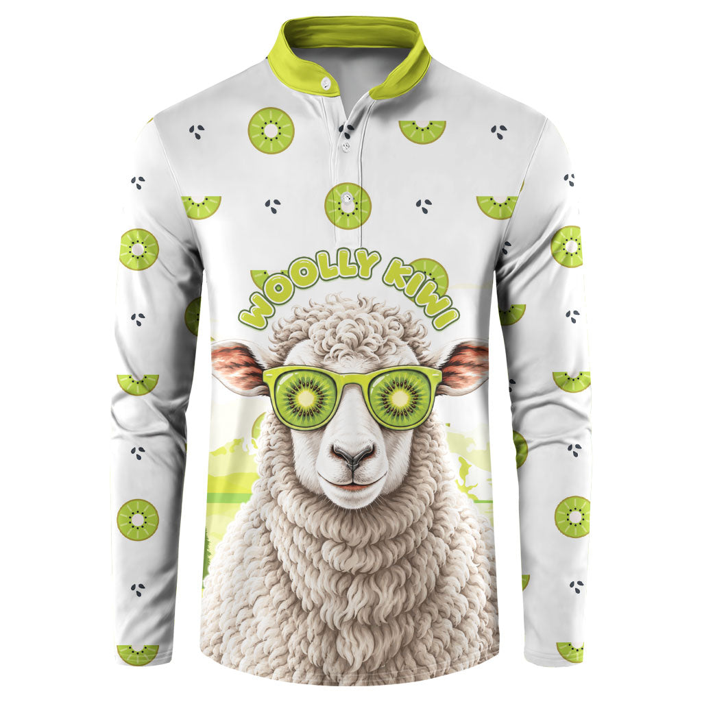 New Zealand Funny Woolly Kiwi Sheep Button Sweatshirt
