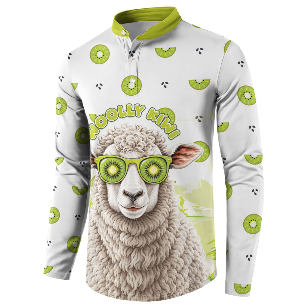 New Zealand Funny Woolly Kiwi Sheep Button Sweatshirt