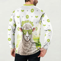 New Zealand Funny Woolly Kiwi Sheep Button Sweatshirt