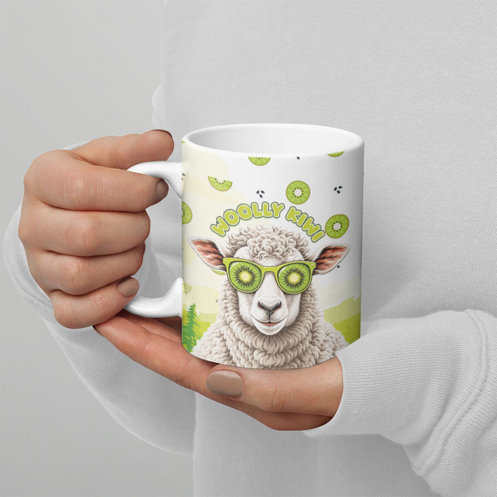New Zealand Funny Woolly Kiwi Sheep Ceramic Mug