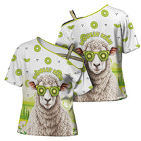 New Zealand Funny Woolly Kiwi Sheep Cross Shoulder Shirt LT05 - Polynesian Pride