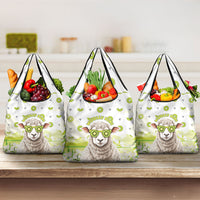 New Zealand Funny Woolly Kiwi Sheep Grocery Bag LT05 3-pack One Size White - Polynesian Pride