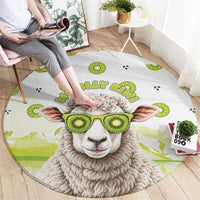 New Zealand Funny Woolly Kiwi Sheep Round Carpet