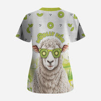New Zealand Funny Woolly Kiwi Sheep Scrub Top