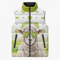 New Zealand Funny Woolly Kiwi Sheep Sleeveless Puffer Jacket