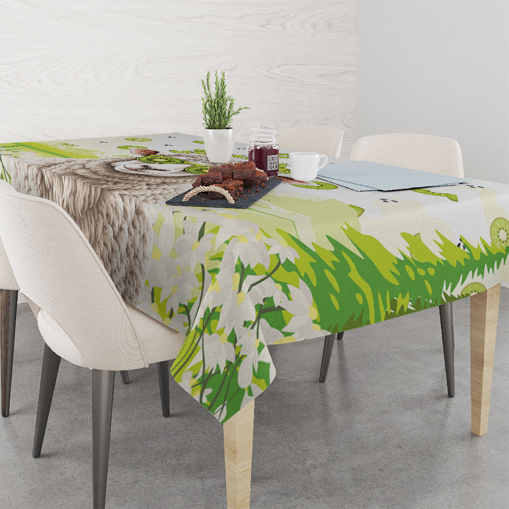 New Zealand Funny Woolly Kiwi Sheep Tablecloth