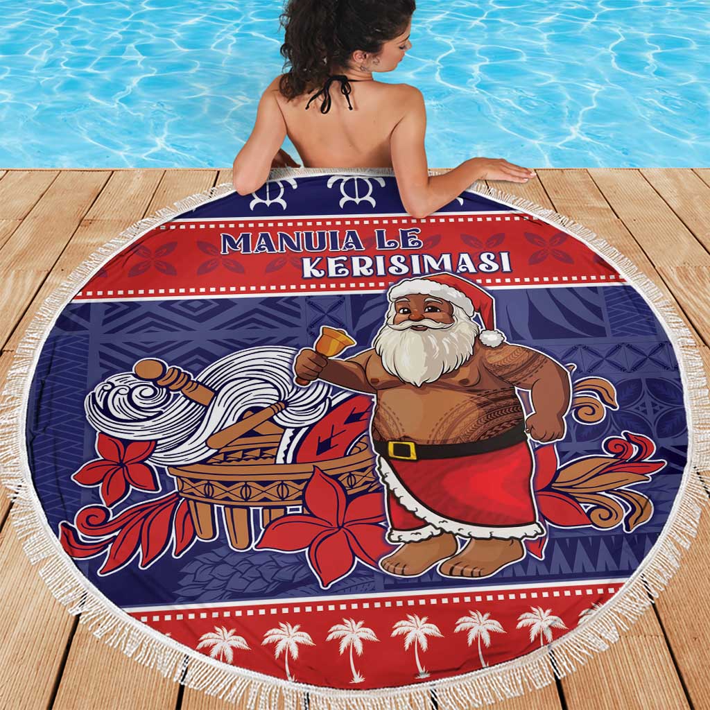 Samoa Christmas Beach Blanket Samoan Santa Claus Manuia Le Kerisimasi LT05 - Polynesian Pride