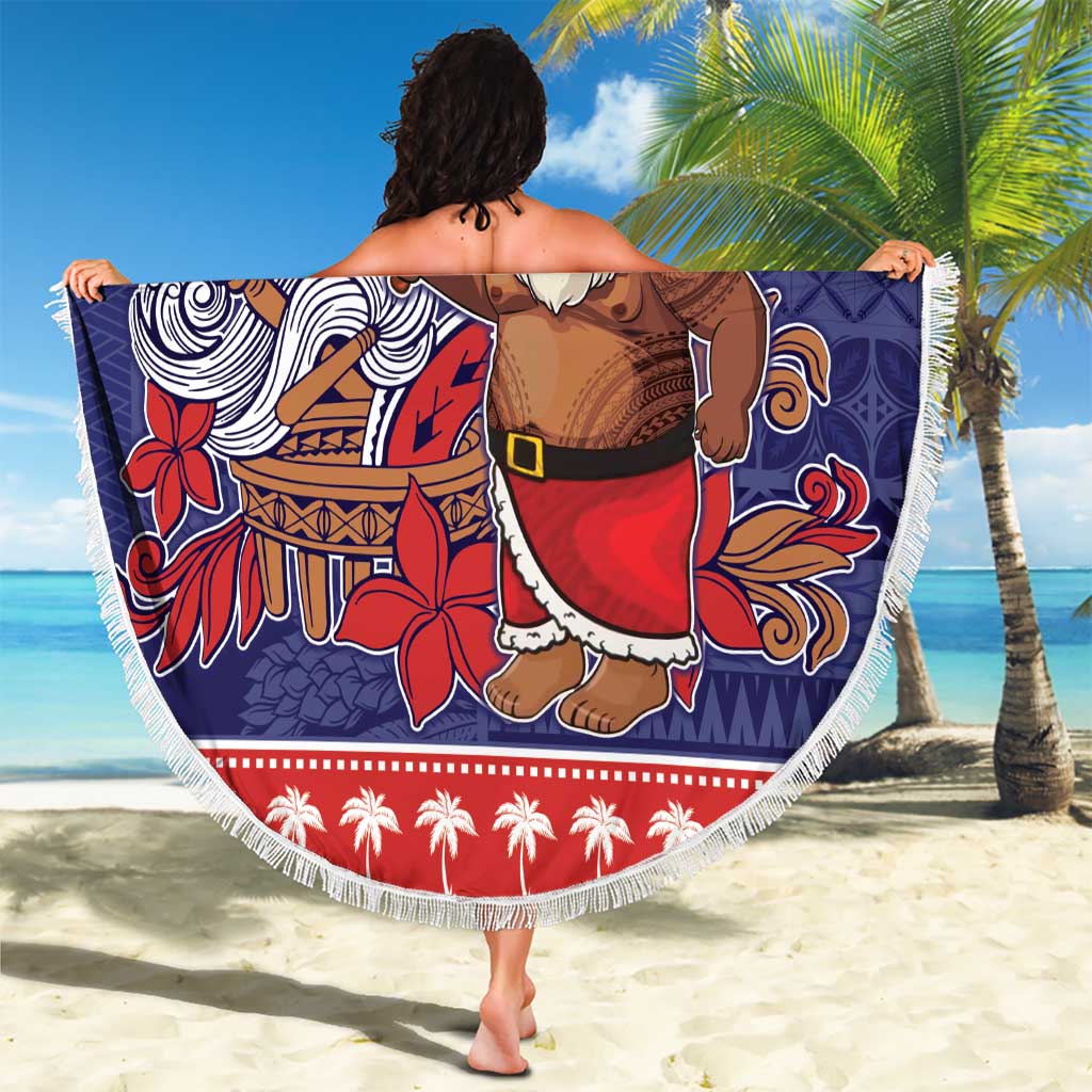 Samoa Christmas Beach Blanket Samoan Santa Claus Manuia Le Kerisimasi LT05 - Polynesian Pride