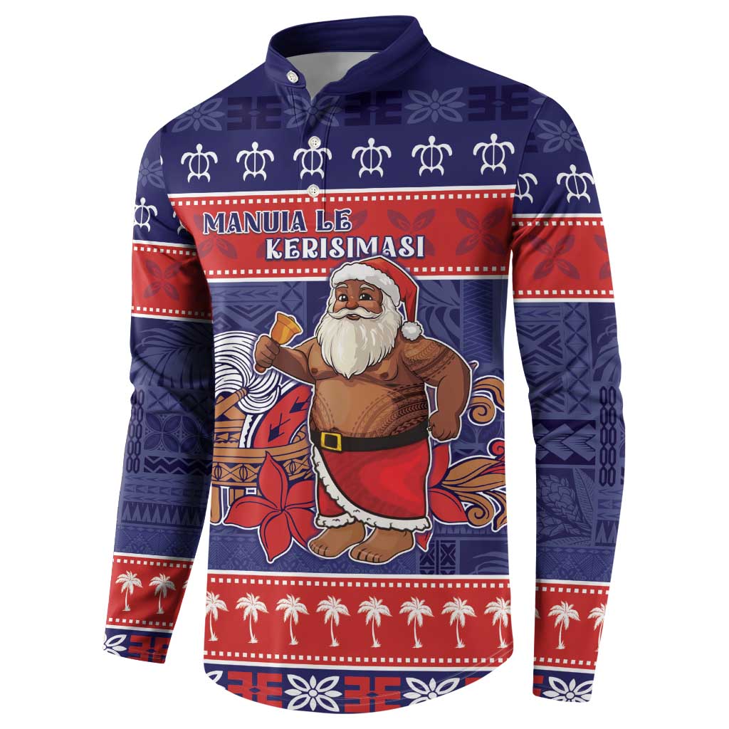 Samoa Christmas Button Sweatshirt Samoan Santa Claus Manuia Le Kerisimasi LT05 - Polynesian Pride