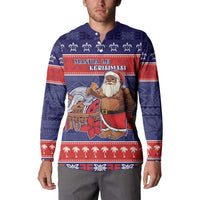 Samoa Christmas Button Sweatshirt Samoan Santa Claus Manuia Le Kerisimasi LT05 - Polynesian Pride