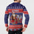 Samoa Christmas Button Sweatshirt Samoan Santa Claus Manuia Le Kerisimasi