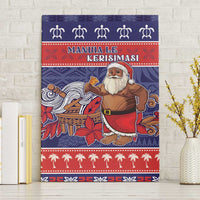 Samoa Christmas Canvas Wall Art Samoan Santa Claus Manuia Le Kerisimasi LT05 Without Frame Blue - Polynesian Pride