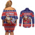 Samoa Christmas Couples Matching Off Shoulder Short Dress and Long Sleeve Button Shirt Samoan Santa Claus Manuia Le Kerisimasi