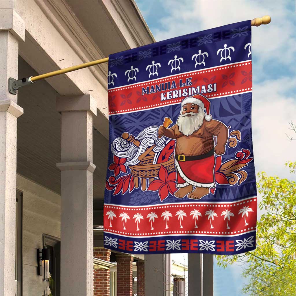 Samoa Christmas Garden Flag Samoan Santa Claus Manuia Le Kerisimasi LT05 House Flag Blue - Polynesian Pride