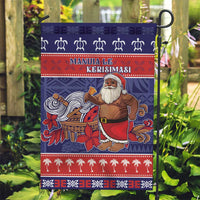 Samoa Christmas Garden Flag Samoan Santa Claus Manuia Le Kerisimasi LT05 Garden Flag Blue - Polynesian Pride