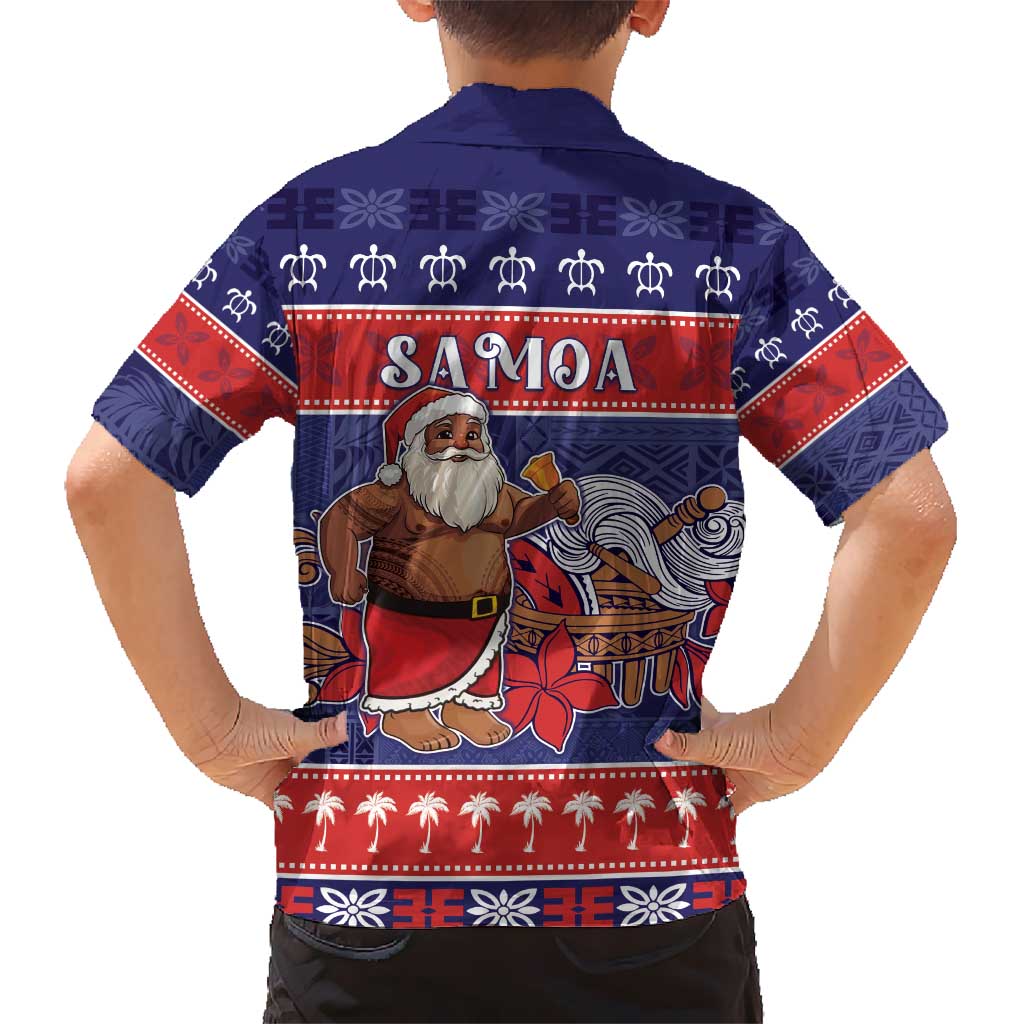 Samoa Christmas Kid Hawaiian Shirt Samoan Santa Claus Manuia Le Kerisimasi LT05 - Polynesian Pride
