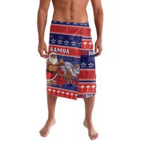 Samoa Christmas Lavalava Samoan Santa Claus Manuia Le Kerisimasi LT05 Blue - Polynesian Pride