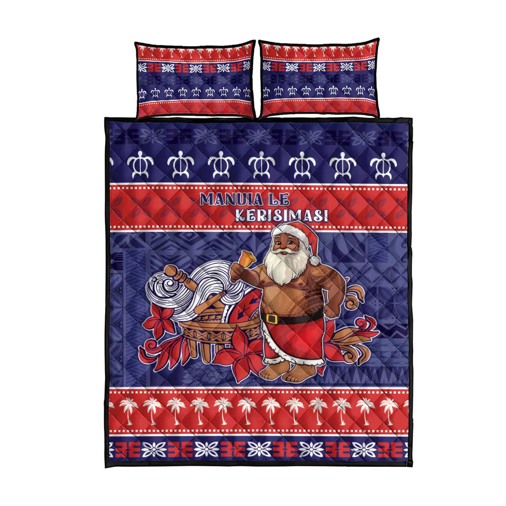 Samoa Christmas Quilt Bed Set Samoan Santa Claus Manuia Le Kerisimasi LT05 - Polynesian Pride
