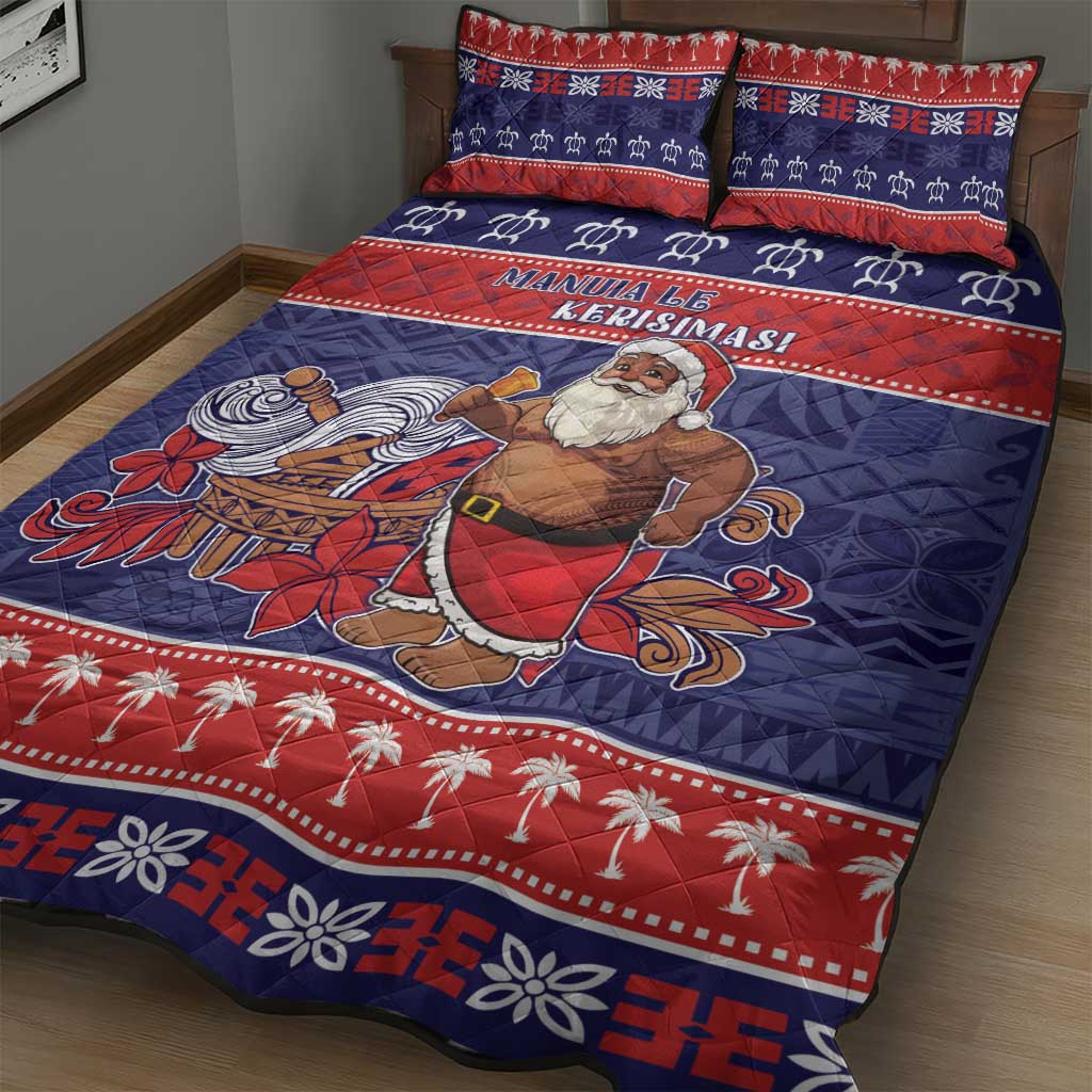 Samoa Christmas Quilt Bed Set Samoan Santa Claus Manuia Le Kerisimasi LT05 - Polynesian Pride
