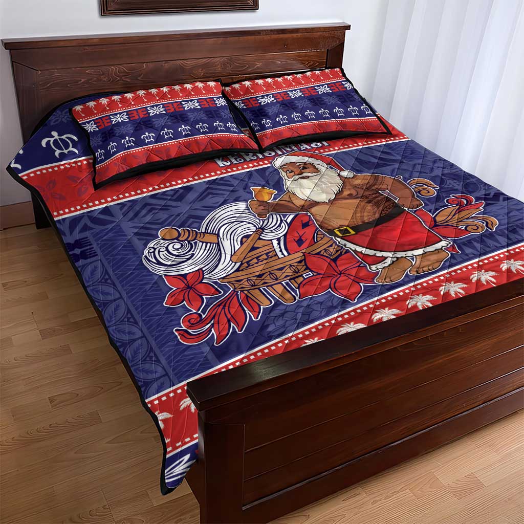 Samoa Christmas Quilt Bed Set Samoan Santa Claus Manuia Le Kerisimasi LT05 - Polynesian Pride