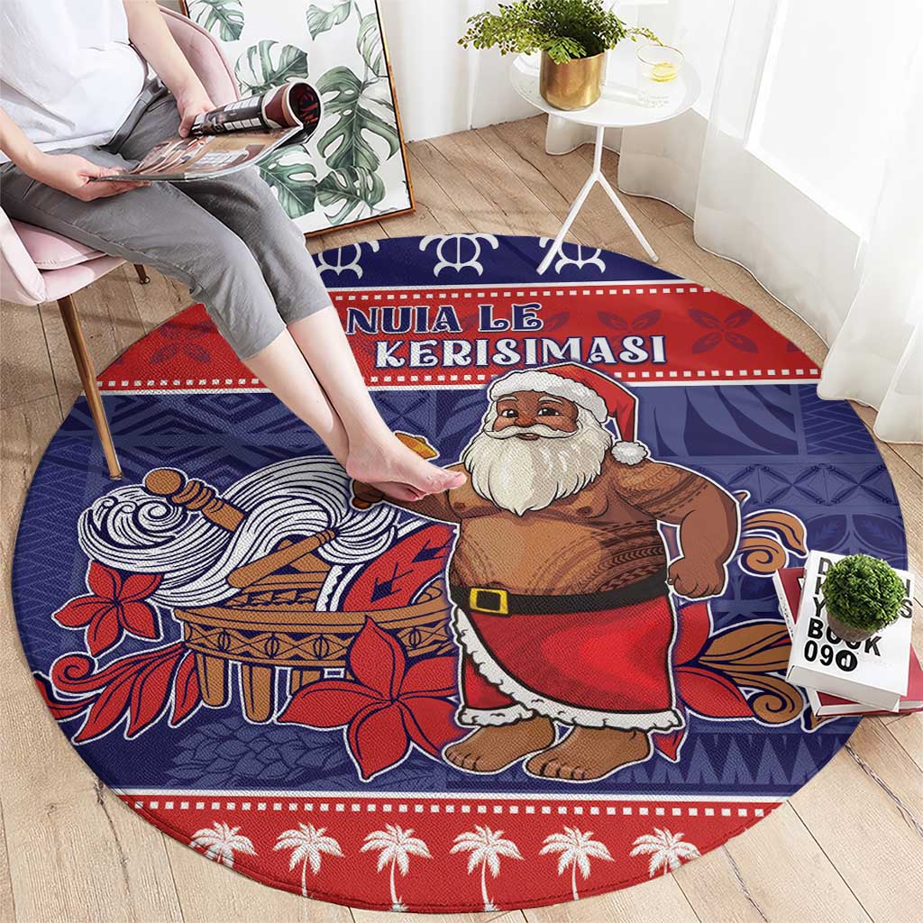Samoa Christmas Round Carpet Samoan Santa Claus Manuia Le Kerisimasi LT05 - Polynesian Pride