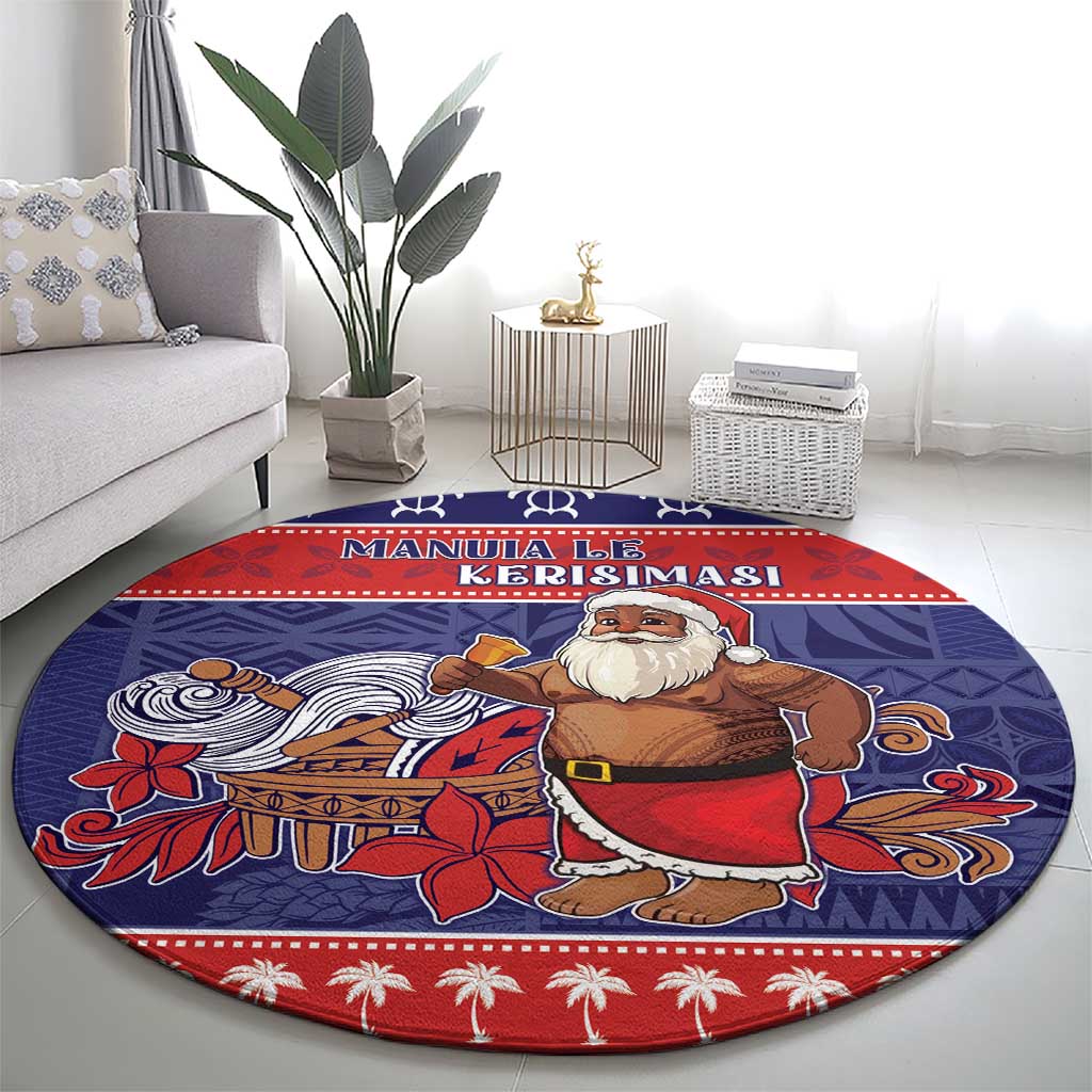 Samoa Christmas Round Carpet Samoan Santa Claus Manuia Le Kerisimasi LT05 - Polynesian Pride