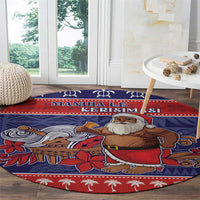 Samoa Christmas Round Carpet Samoan Santa Claus Manuia Le Kerisimasi LT05 - Polynesian Pride