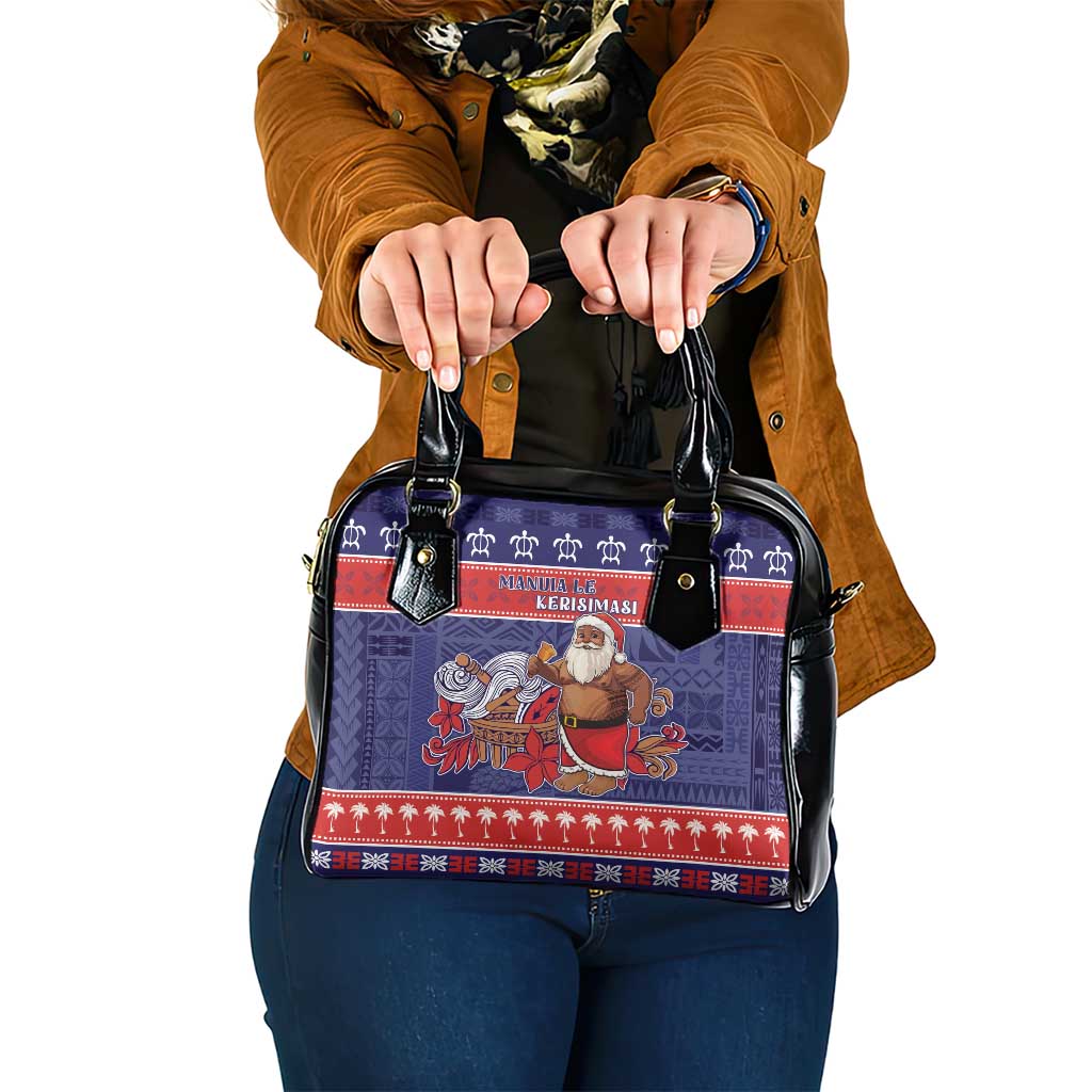 Samoa Christmas Shoulder Handbag Samoan Santa Claus Manuia Le Kerisimasi LT05 One Size Blue - Polynesian Pride