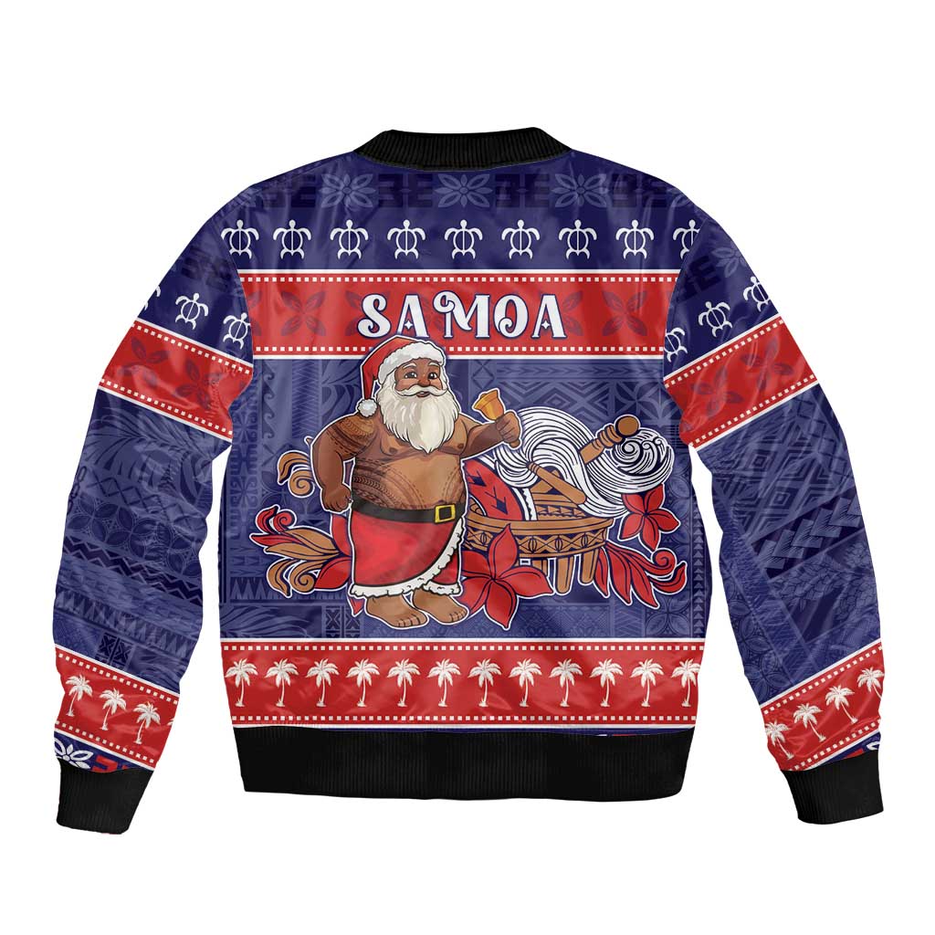 Samoa Christmas Sleeve Zip Bomber Jacket Samoan Santa Claus Manuia Le Kerisimasi LT05 - Polynesian Pride
