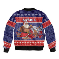 Samoa Christmas Sleeve Zip Bomber Jacket Samoan Santa Claus Manuia Le Kerisimasi LT05 - Polynesian Pride