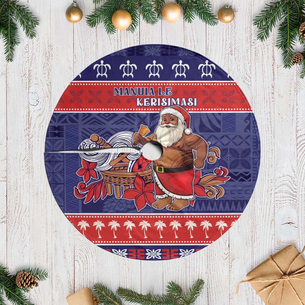 Samoa Christmas Tree Skirt Samoan Santa Claus Manuia Le Kerisimasi LT05 Casual Blue - Polynesian Pride