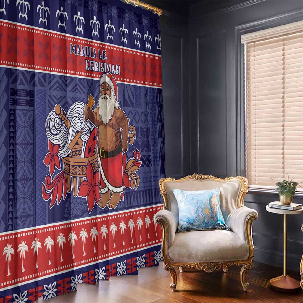 Samoa Christmas Window Curtain Samoan Santa Claus Manuia Le Kerisimasi LT05 - Polynesian Pride