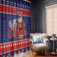 Samoa Christmas Window Curtain Samoan Santa Claus Manuia Le Kerisimasi LT05 - Polynesian Pride