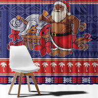 Samoa Christmas Window Curtain Samoan Santa Claus Manuia Le Kerisimasi LT05 - Polynesian Pride