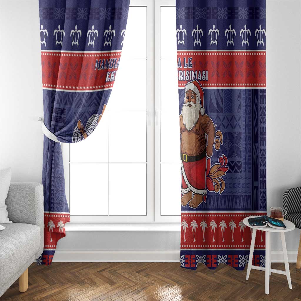 Samoa Christmas Window Curtain Samoan Santa Claus Manuia Le Kerisimasi LT05 - Polynesian Pride