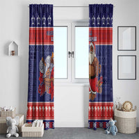 Samoa Christmas Window Curtain Samoan Santa Claus Manuia Le Kerisimasi LT05 - Polynesian Pride