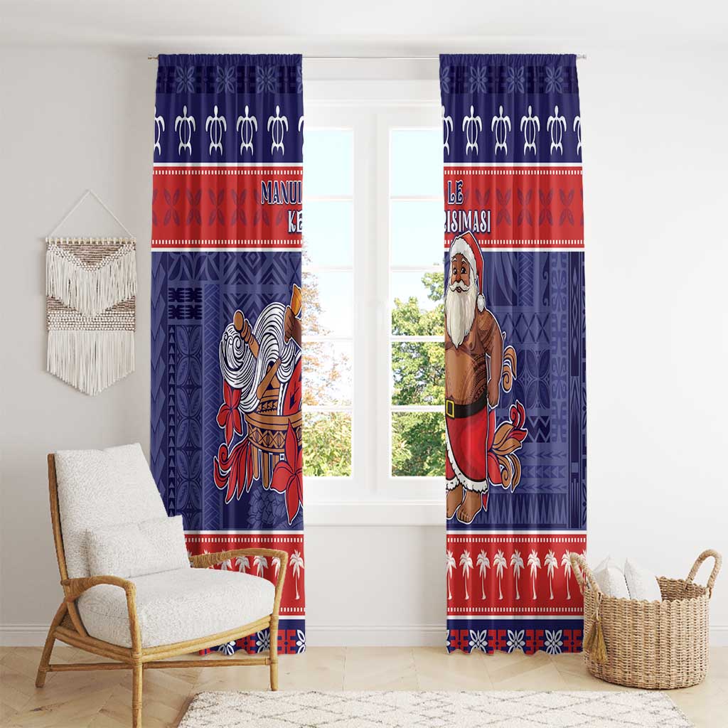 Samoa Christmas Window Curtain Samoan Santa Claus Manuia Le Kerisimasi LT05 - Polynesian Pride