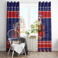 Samoa Christmas Window Curtain Samoan Santa Claus Manuia Le Kerisimasi LT05 - Polynesian Pride